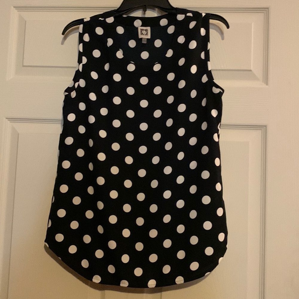 Anne Klein Navy Blue Short Sleeved Blouse